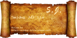 Smideg Júlia névjegykártya